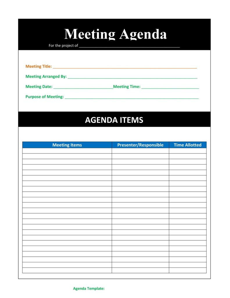 51 Free Meeting Agenda Templates Word Excel Pdf Formats